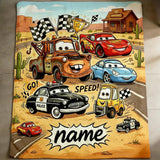 Personalized Cars Space Adventure Blanket Soft Throw, Toddler Gift