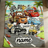 Personalized Cars Space Adventure Blanket Soft Throw, Toddler Gift