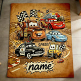 Personalized Cars Space Adventure Blanket Soft Throw, Toddler Gift