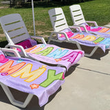 Personalized Towel with Kids Name, Perfect Gift for Vacations, Beach & Pool
