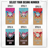 Custom Name Baseball Beach Towel, Ice Cream Drip Sports Pool Towel, Personalized Summer Gift for Kids