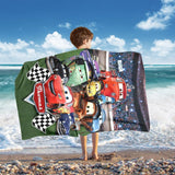 Personalized Name Disney Cars Beach Towels, Lightning McQueen Tow Mater Characters Beach Towels, Cars Birthday Gift, Tow Mater Towels