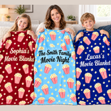 Personalized Name Blanket for Family Movie Night, Super Soft Customizable Blanket with Name - Unique Gift for Birthday, Christmas, Family Movie