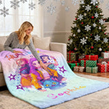 Custom Name K-Pop Demon Hunters Blanket,Huntrix Fantasy Anime Throw,Ultra-Soft Fleece for Kpop Lovers