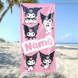 Kuromi Beach Towel, Cute Anime Character Towel, Kawaii Summer Towel, Soft Absorbent Pool & Beach Towel, Gift for Kuromi Fans