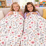 Floral Personalized Blanket with Name for Kids and Adults - Perfect Unique Gifts for Christmas, Birthday, Baby Shower