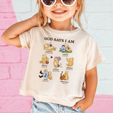 God Says I Am Baby Christian Onesie Bear and Piglet Faith Newborn Apparel Scripture Infant Gift