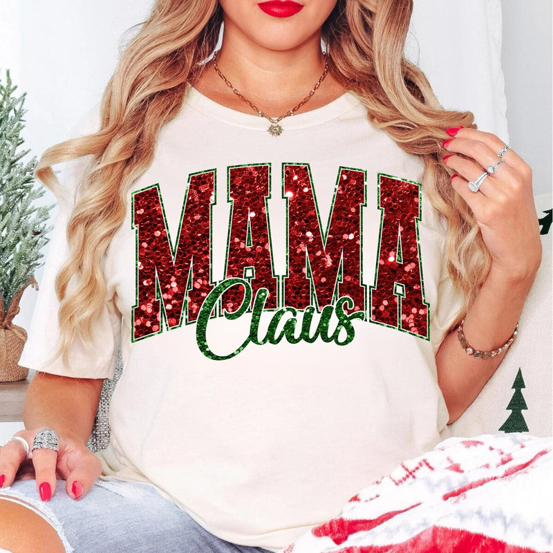 Glitter Mama Claus Christmas Shirt Sweatshirt