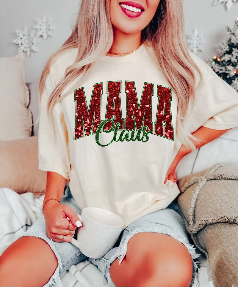 Glitter Mama Claus Christmas Shirt Sweatshirt