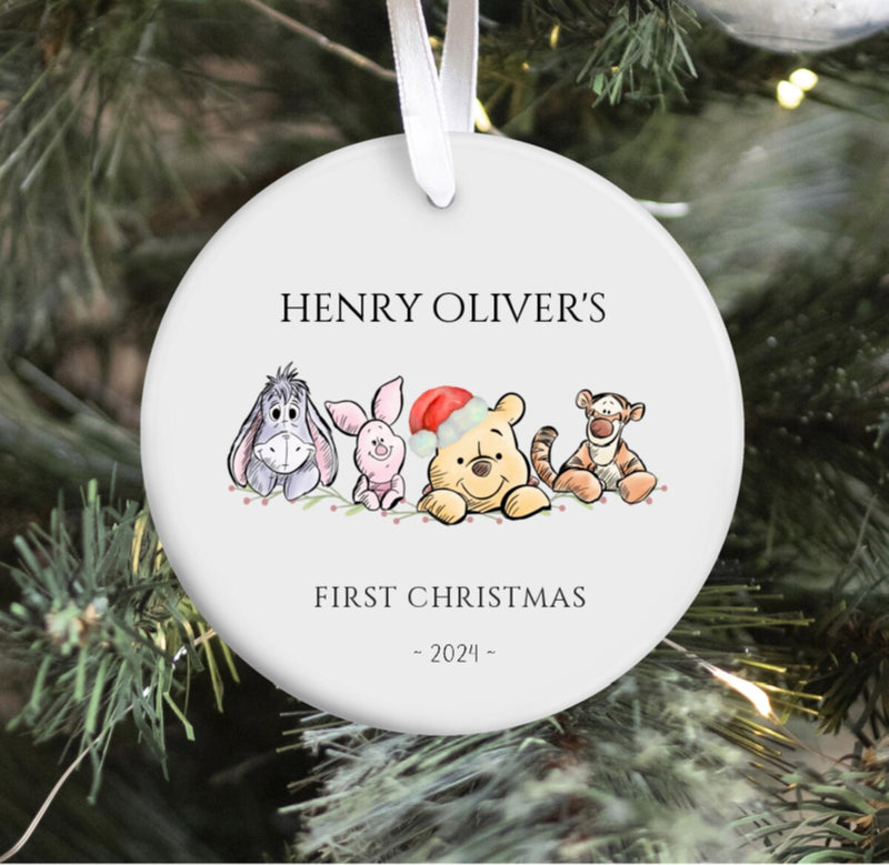 Personalized Baby's First Christmas Winnie The Pooh Ornament