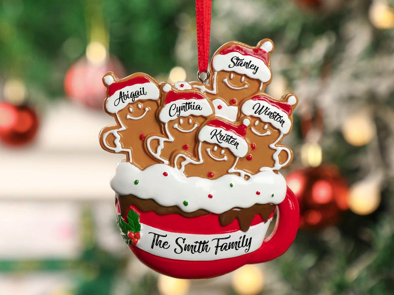 Personalized Gingerbread Christmas Ornament 2024, Custom Resin Family Ornament, Custom Christmas Gift,Personalized Xmas Gift,Christmas Decor