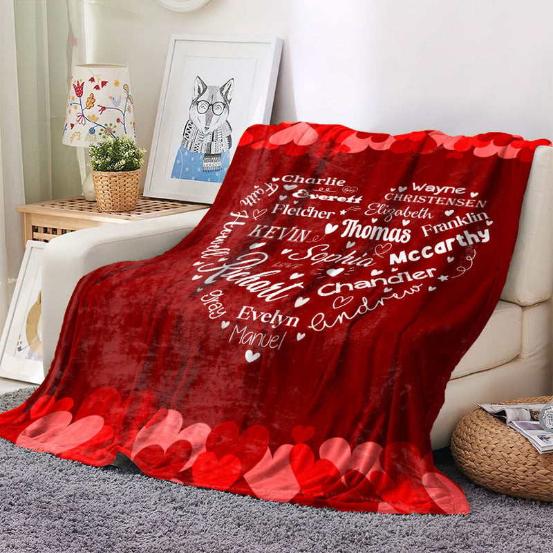 Personalized Names Blanket for Family Sisters Friends- Unique Custom Gift for Birthday Christmas