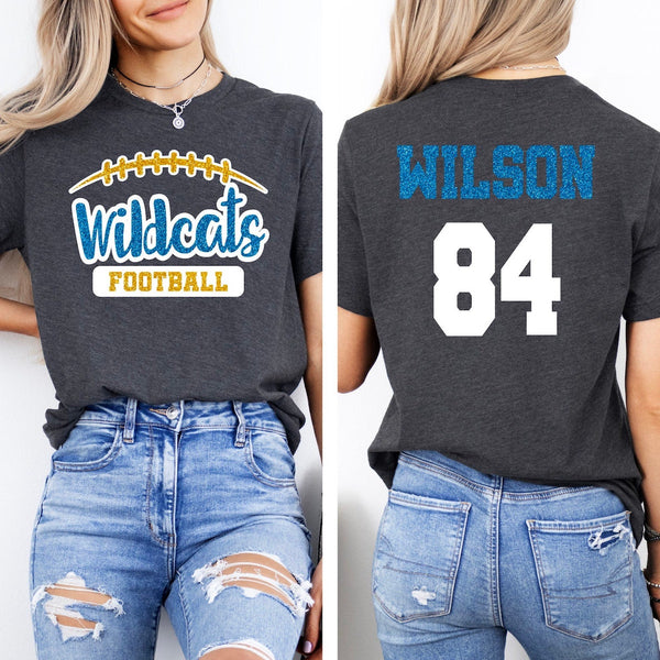 Custom Glitter Football Mascot Shirt, Personalized Football Team Shirt, Customized Football Mom Gifts, Football Mom Shirt