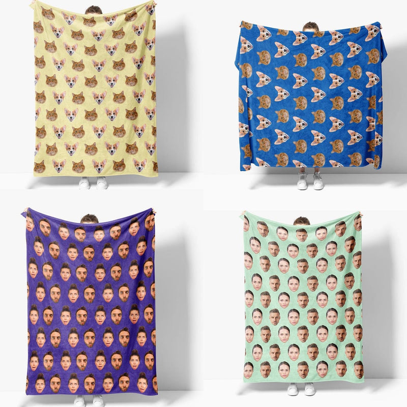 Funny Personalized Photo Blanket for Grandma Mom Grandpa Papa - Custom Mother’s Day Father's Day Birthday Gift for Kids and Adults