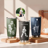 Personalized Photo Tumbler, 3D Engraved Effect, Father's Day & Birthday Gift for Dad PAPA Mom Family