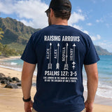 Custom Dad Raising Arrows Shirt, Personalized Fathers Day Gift For Husband, Christian Dad Kids Name Tee, Religious Papa Christian Top Gift