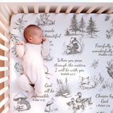 Personalized Name Blanket - Bible verse kid blanket - Christian baby gift newborn receiving blanket - Gift for Baptism - Woodland blanket - Custom Christian Nursery decor gift