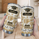 Custom Name Graduation 3D Effect Tumbler, Grads Gift For Daughter From Mom Dad, Class Of 2026, Graduation 20oz Tumbler Gift For Her