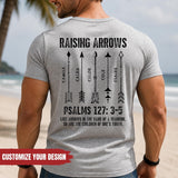 Custom Dad Raising Arrows Shirt, Personalized Fathers Day Gift For Husband, Christian Dad Kids Name Tee, Religious Papa Christian Top Gift