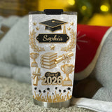 Custom Name Graduation 3D Effect Tumbler, Grads Gift For Daughter From Mom Dad, Class Of 2026, Graduation 20oz Tumbler Gift For Her