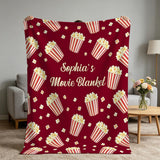 Personalized Name Blanket for Family Movie Night, Super Soft Customizable Blanket with Name - Unique Gift for Birthday, Christmas, Family Movie