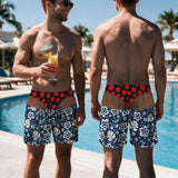 Funny Fake Underwear Beach Shorts, Custom Men's Swim Trunks, Birthday/Bachelor Party Gag Gift For Him