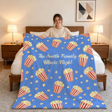 Personalized Name Blanket for Family Movie Night, Super Soft Customizable Blanket with Name - Unique Gift for Birthday, Christmas, Family Movie