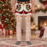 Funny Christmas Pajama Pants, Men Fake Underwear Optical Illusion, Holiday Lounge White Elephant Gag Gift