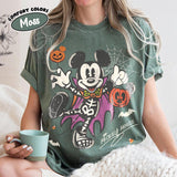 Retro Mickey Minnie Halloween Couple Shirts, Mickey Halloween Shirt, Spooky Season Tee, Halloween Matching Shirts
