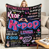 Kpop Gifts for Teen Girls, K-pop Blanket, k Pop Gifts for Girls, Kpop Merch, Kpop Blanket for Women, Korean Music Stuff, Christmas Birthday Gifts for BFF Girls Women