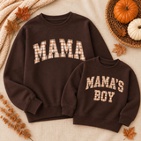 Customizable Mama & Mama's Boy Girl Matching Sweatshirts | Mom and Son Matching Crewnecks | Fall Family Sweatshirts | Matching Mommy and Son