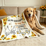 To My Daughter Personalized Blanket, Being Your Mother Is Watching You Be A Mom Blanket, Custom Grandma Gift, New Mom Gift, Sunflower Blanket