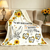 To My Daughter Personalized Blanket, Being Your Mother Is Watching You Be A Mom Blanket, Custom Grandma Gift, New Mom Gift, Sunflower Blanket