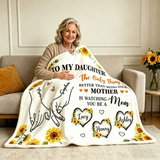 To My Daughter Personalized Blanket, Being Your Mother Is Watching You Be A Mom Blanket, Custom Grandma Gift, New Mom Gift, Sunflower Blanket