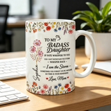 Customizable To My Daughter 3D Effect Coffee Mug, Gift For Daughter, Birthday and Mother's Day Gift