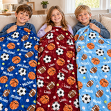 Super Soft Personalized Name Sport Balls Blankets