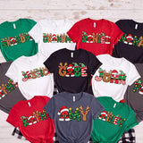 Christmas Name Shirt Monogram Matching Family Tee Christmas 2026 T-Shirt Holiday Custom Family Christmas TShirt Xmas Tee With Name