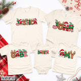 Christmas Name Shirt Monogram Matching Family Tee Christmas 2026 T-Shirt Holiday Custom Family Christmas TShirt Xmas Tee With Name
