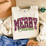 Unisex Glitter Merry Christmas Shirt Sweatshirt