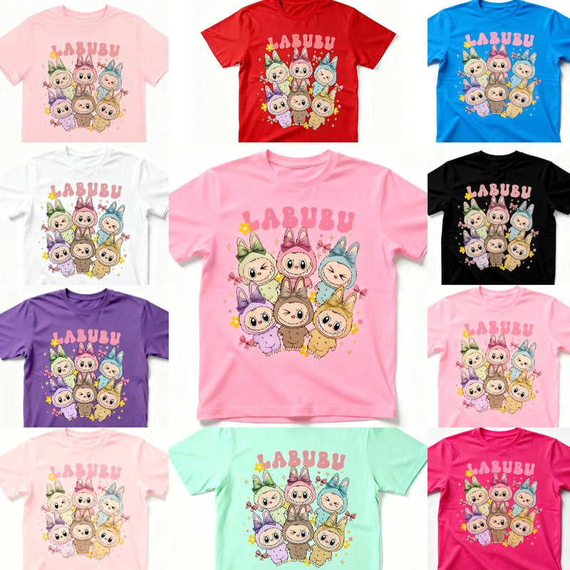 Kawaii Labubu Inspired Shirts - Gift For Labubu Fans - Harajuku Style Animal Shirts