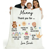 Mummy Gifts From Baby Son Daughter - Personalized Blanket with Name and Text