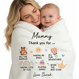 Mummy Gifts From Baby Son Daughter - Personalized Blanket with Name and Text