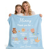Mummy Gifts From Baby Son Daughter - Personalized Blanket with Name and Text