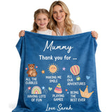 Mummy Gifts From Baby Son Daughter - Personalized Blanket with Name and Text