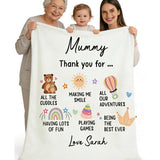 Mummy Gifts From Baby Son Daughter - Personalized Blanket with Name and Text