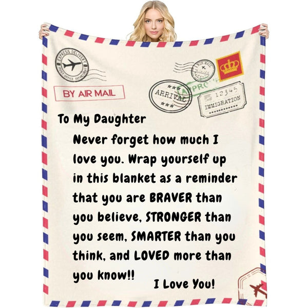 Love Reminder Blanket - Customizable Blanket for Daughter Son Granddaughter Grandson Mom Dad - Unique Gifts for family members grandma grandpa