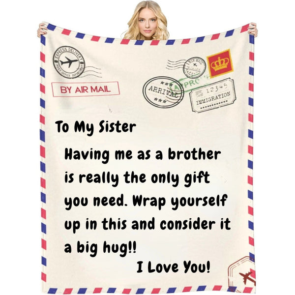 Funny Customizable Love Reminder Blanket for Family and Friends - Unique Gifts for Brother Sister Mom Dad Son Daughter