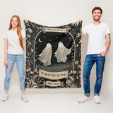 Ghost Couple 'Till Death Do Us Part' - Personalized Name & Year Wedding Blanket - Spooky Halloween Blanket -  Ghost Gifts His & Hers Anniversary Gifts