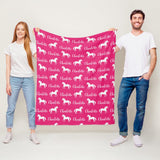 Personalized Name Horse Fleece Blanket for Kids and Adults - Unique Gifts for Birthday, Housewarming, Christmas