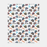 Personalized Name Monster Trucks Fleece Blanket for Kids and Adults - Unique Gifts for Birthday, Housewarming, Christmas